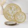 Set of table "Plant pattern", 7 objects: D = 30 cm - 1 pc, d = 18 cm - 6 pcs, white color with golden