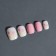 Flourish overhead nails, 12 pcs, with adhesive plates, soft square shape, pink/white color