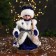 Snow Maiden "In a fur vest with brooches" a long dress, moves, 30 cm, silver-blue