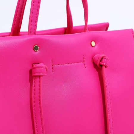 Bag Female Tout with zipper, pink color-3