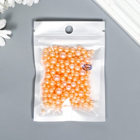 Decor for creativity plastic "Balls. Light apricot" d = 1.5-8 mm, set 10 grams-2
