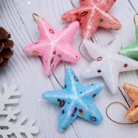 Jewelry decoration "Rainbow stars - magic" (set 6 pcs) 5 cm, mix-1