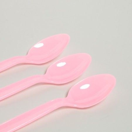 Tablespoons plastic, 6 pcs., Pink color-1