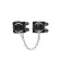 Pecado BDSM bracelets, with two straps, genuine leather, black