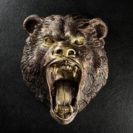Suspension decor "Bear's head" bronze, 24x35x42cm