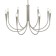 Suspended lamp Freya Fr5253PL-08N Branches, 560x1100 mm, E14, 8x40W, Nickel color