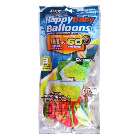 Water bombs "Shar", 3 nozzles, 37 balls, Mix colors-3