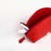 Cosmetic bag at the zipper textura, red color