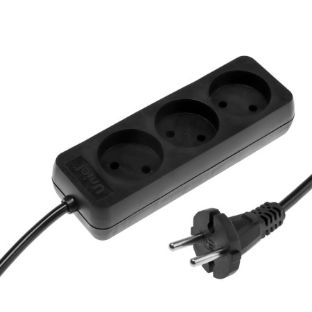 Excumber Uniel Standart, 3 sockets, 3 m, 10 a, 2500 watts, without salary, black