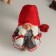 Interior doll "Grandma in a long red cap and gray dress" 25 cm