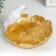 Souvenir Polystone stand "White parrot Ara on a gold flower" 13.5x18x20 cm