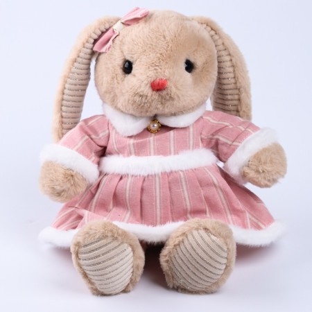 Soft toy "Little Friend", bunny in a pink dress-2
