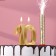 Candle in the cake jubilee "Face + Fountain", number 10, gold metallic, 6.5 cm