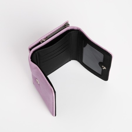 Women's wallet on the button, lilac color-3