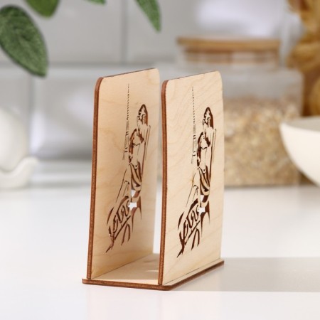 Wooden napkin "Romance", 12 × 12 × 5.5 cm-2