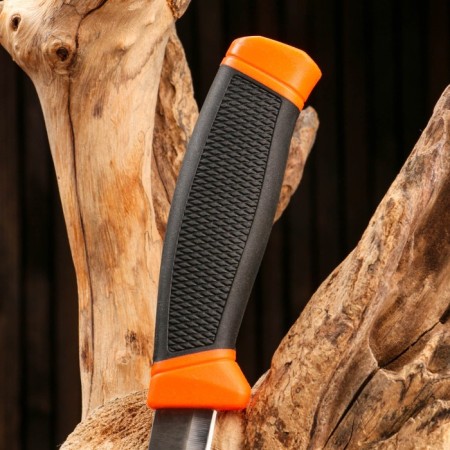 Tourist knife "Ural", 10cm blade, orange, scabbard plastic-4