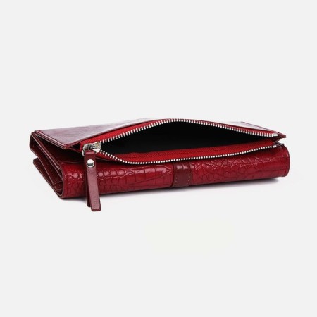 Women's wallet on magnets, burgundy color-2