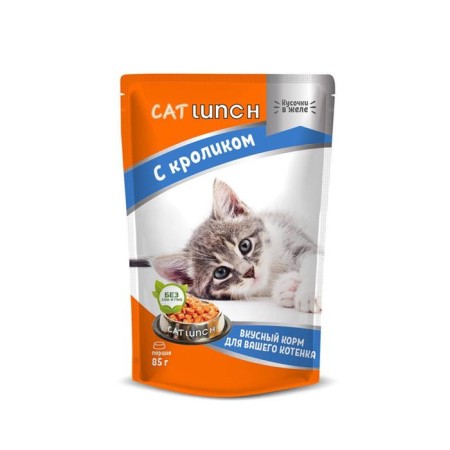 Wet Cat Lunch food for kittens, rabbit in jelly, 85 g