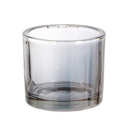 Glass of glass for 1 candle "glass" transparent graphite 8x9.3x9.3 cm-3