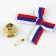 A bell on a pin with a bow for graduation, tricolor, d = 2.6 cm
