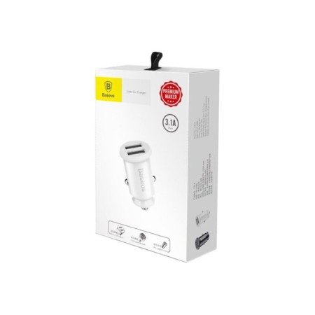 Car charger Baseus, 2USB, 3.1 A, white-8