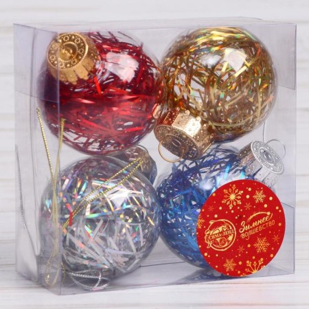 Set of balls plastic D-6 cm, 4 pcs "Festival" mix-1