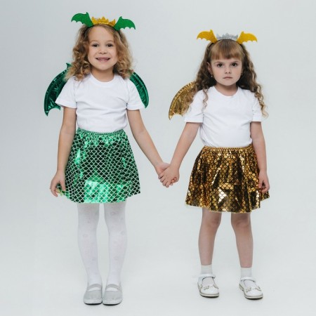 Carnival set "Winter Dragon", yellow color: wings, skirt and rim-5