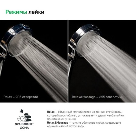 Shower watering can Iddis spahome spa1f00i18, 355 nozzles, relaxing, matte chrome-2