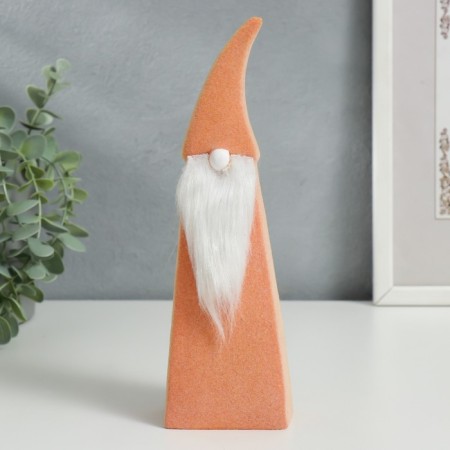 Souvenir Ceramics "Bearded Gnome in the High Coll" Orange Fllock 22x4.7x6.8 cm