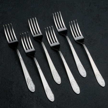 A set of cutlery "Patterns", 18 items, thickness 1.8 mm, cardboard box, silver color-4