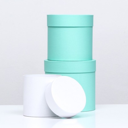 A set of round boxes 3 in 1 "Paints", mix, 18 x 18 x 18 - 14 x 14 cm 14 cm-1