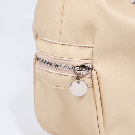 Load bag with lightning, external pocket, beige color-4