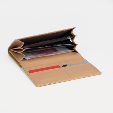 Women's wallet on magnets, yellow color-4