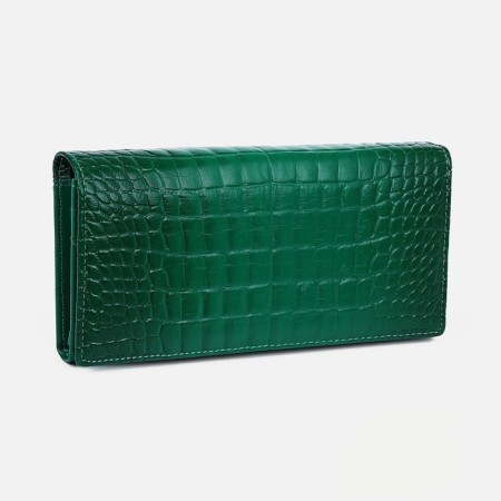 Women's wallet on magnets, green color