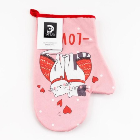 Love mittens "Love" 20x28cm, sarzha, 100% cotton, Vatin 250g/m2-3