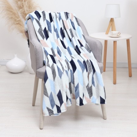 Kamelia Neptune plaid 180x200cm, blue, microfiber 200g/m, PE 100%