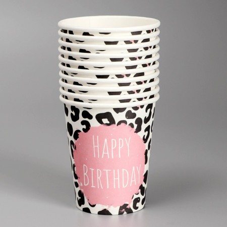 A one -time paper glass "Happy Birthday", a print, 250 ml-4