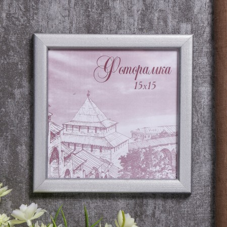 Photo frame pine c19 silver 15x15 cm (plastic screen)