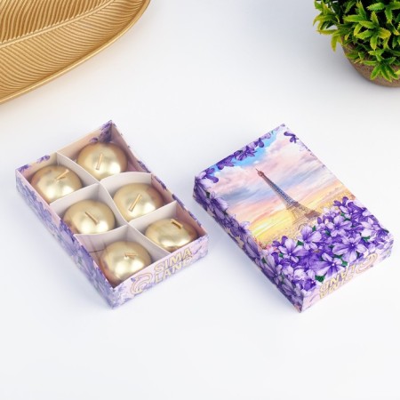 Set of candles "Oval", 6 pieces, golden, 4 × 2cm-3