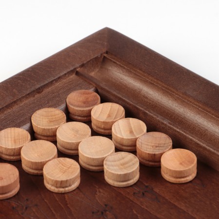 Carved backgammon "Kul-riff mosque", a board from the beech array, patina-3