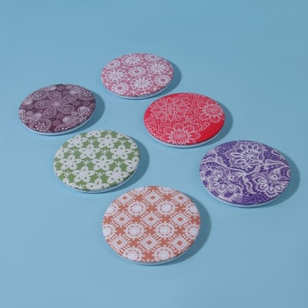 Folding mirror "Lace", D 7.5 cm, MIX drawing-3
