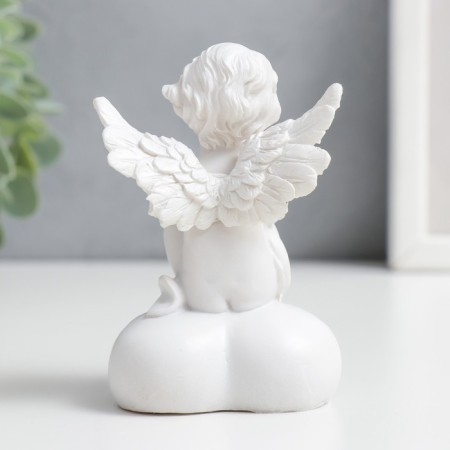 Souvenir Polystone Light "Snowty Angel on the Heart with a Fire" 9x5.5x5.7 cm-3