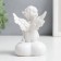 Souvenir Polystone Light "Snowty Angel on the Heart with a Fire" 9x5.5x5.7 cm