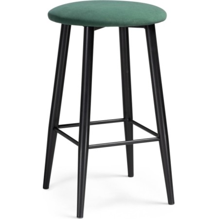 Harmar Gangtot Stool Metal/velor, black/green 38x38x62 cm