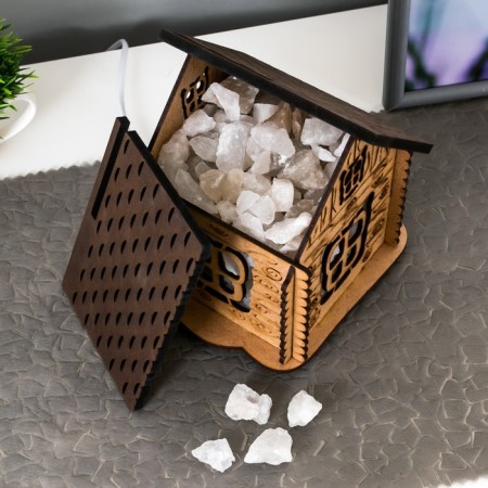 Salt lamp with Dimmer "DOM" Wooden, 1x15W E14, 1-1.3 kg, 16x16x16cm-7