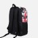Youth backpack from textiles, 3 pockets, gray/red color