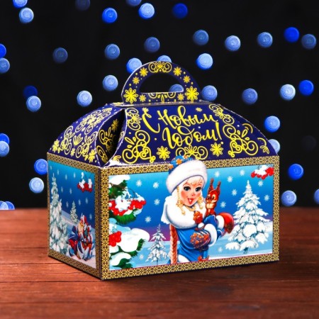 Gift box "Santa Claus and Snow Maiden" 18.5 x 12.5 x 19 cm
