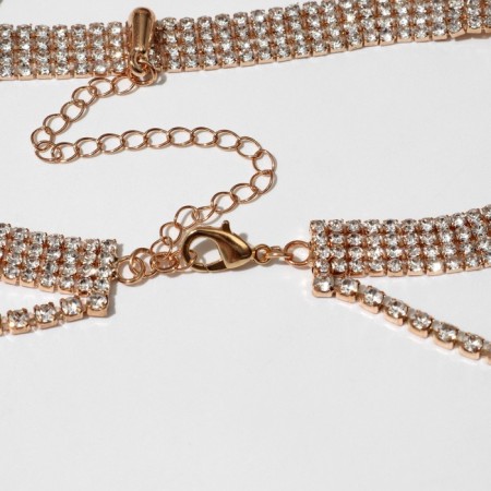 Choker "ice", white color in gold 4 rows, 44.5 cm-1