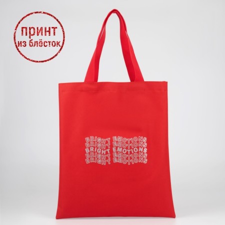 Shoper Bright Emotions, sparkles, without lightning, without lining, red color-1