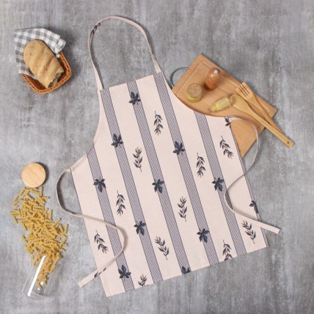 Apron Ethel "Leaves" 60x70cm, 100% HL, reps 220 g/m2